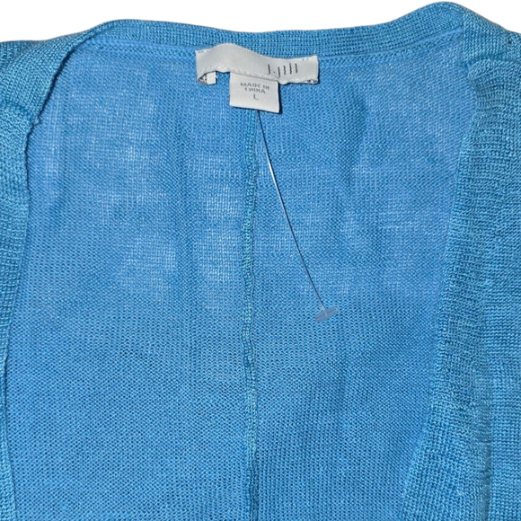 Lot of 2 Women's J. Jill Button Top & Open Front Cardigan, Sz L, Denim Blue Line - Picture 9 of 10